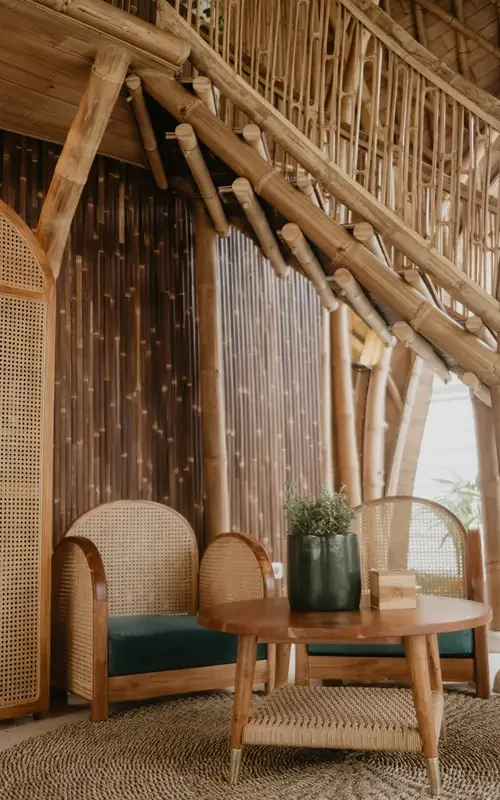 Villa Tokay - The Leaf - Living Room and Bamboo Stairs